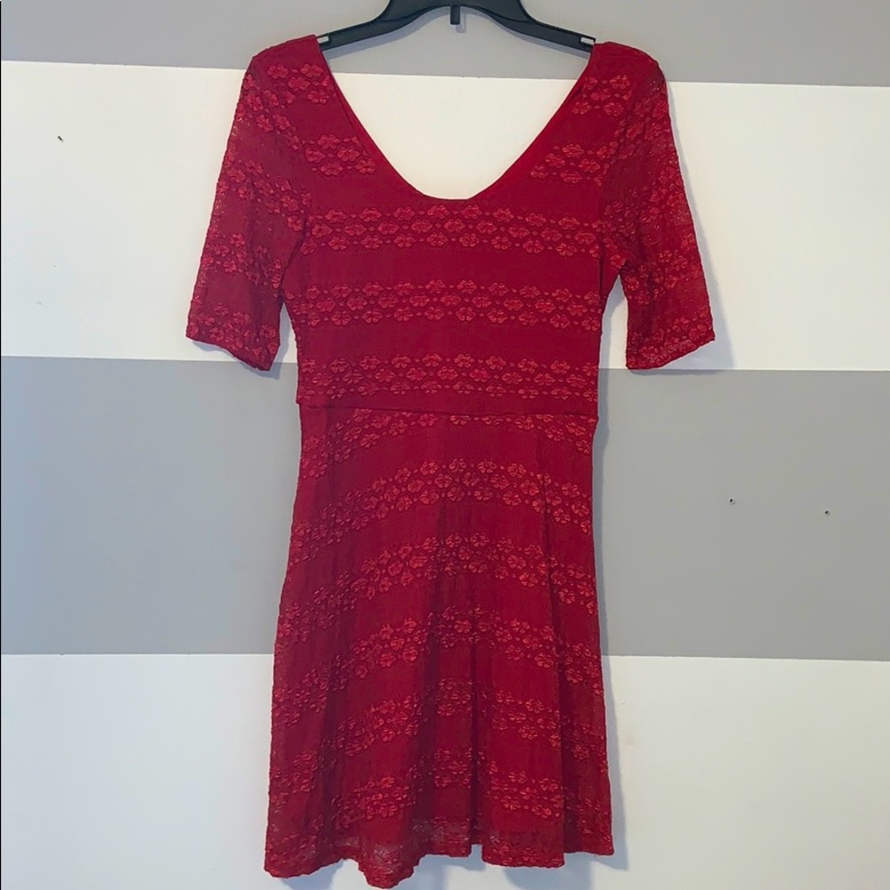 Red lace dress